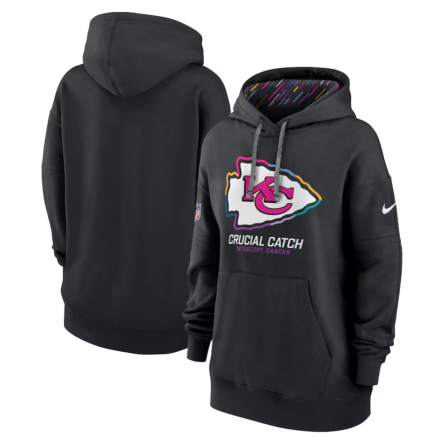 Women Kansas City Chiefs Black 2024 Nike NFL hoodie 2->nfl t-shirts->Sports Accessory